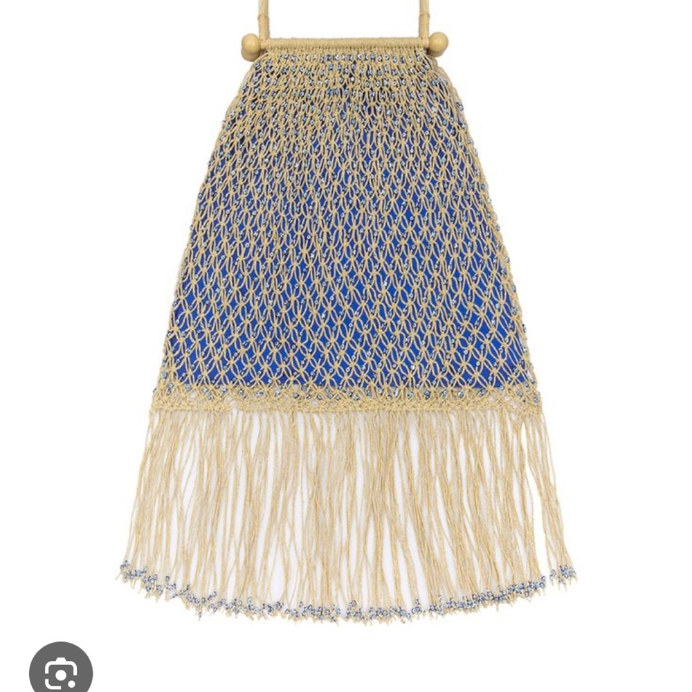 Evil eye detail fringe beach bag